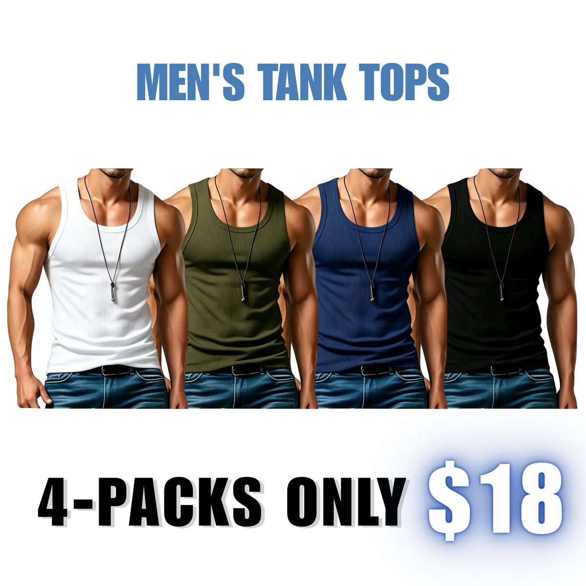 Men's Ribbed Tank Top – Wide-Strap Sleeveless Casual Shirt for Everyday Wear
