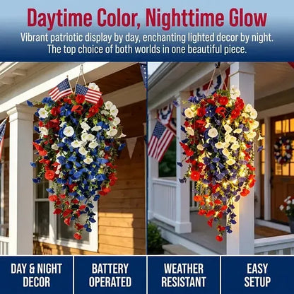 ✨Independence Day Hot Sale💖💙 Red, White & Blue Flowers for America’s 250th – Perfect for Porch & Party 💐
