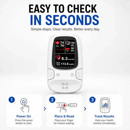 Professional 3-in-1 Glucose & Vital Signs Monitor