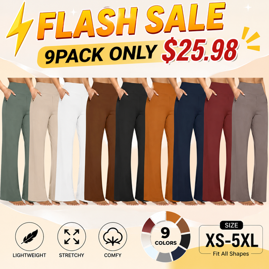 Women’s High-Waisted Wide-Leg Pants – Comfortable Business Casual Trousers with Pockets