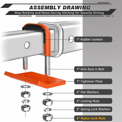 🚛 Heavy Duty Anti-Rattle Trailer Hitch Tightener Stabilizer
