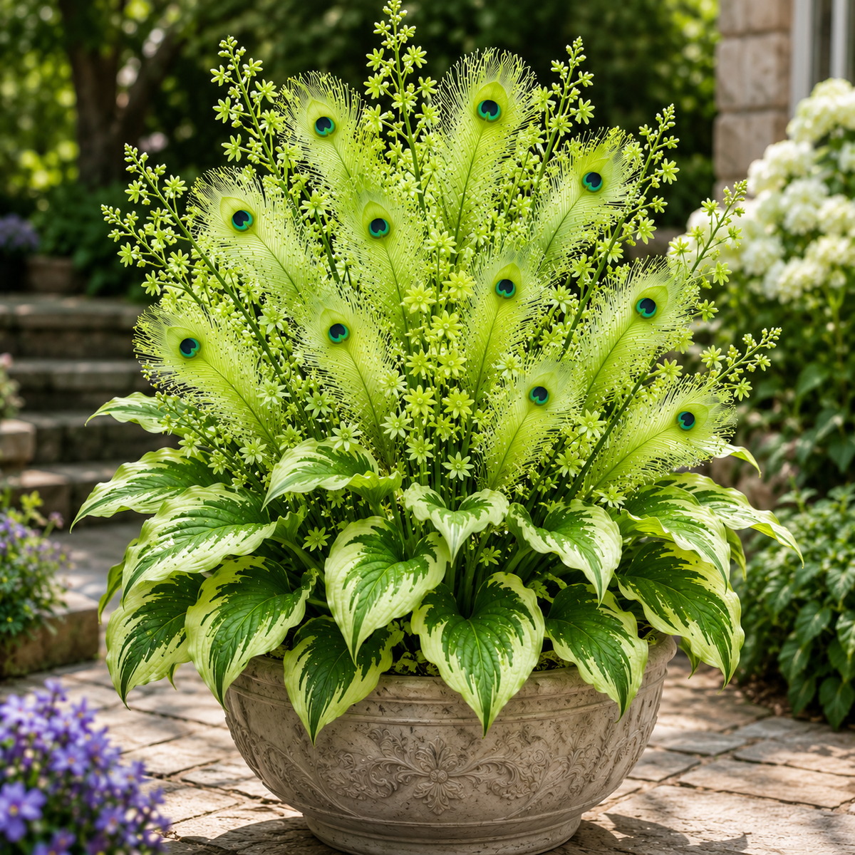 🏠🤗  Peacock Flame Hosta™ – Effortless Beauty For Shady Spaces💥