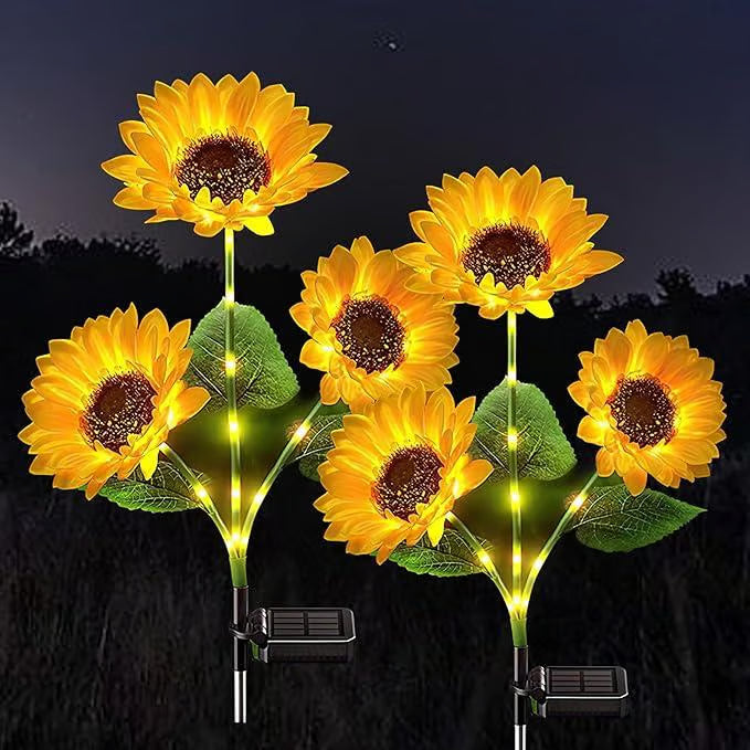 🌻 Solar Sunflower Lights ✅ Waterproof & Auto On/Off | Glowing Garden Decor ✨