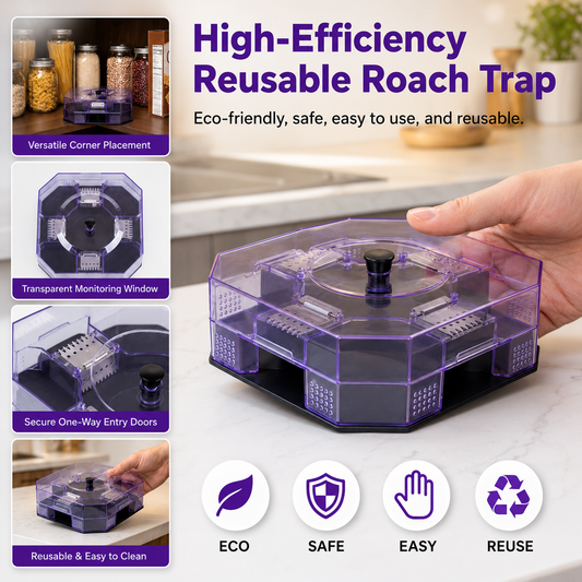 Reusable Roach Trap with One-Way Entry Doors