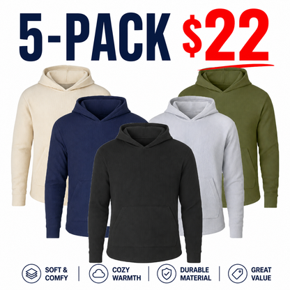 Men’s Waffle Knit Pullover Hoodie – Casual Long-Sleeve Sweatshirt for Everyday Wear