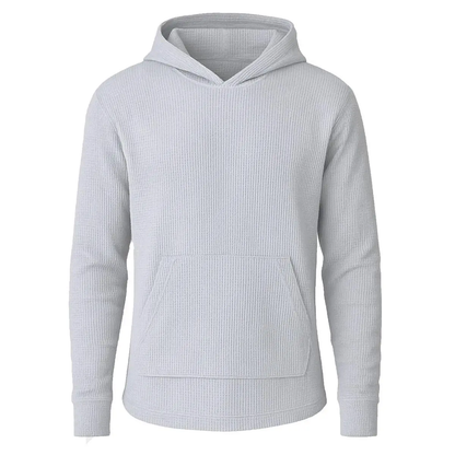 Men’s Waffle Knit Pullover Hoodie – Casual Long-Sleeve Sweatshirt for Everyday Wear
