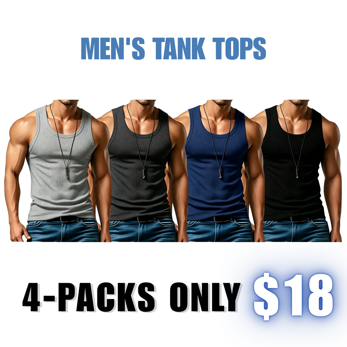 Men's Ribbed Tank Top – Wide-Strap Sleeveless Casual Shirt for Everyday Wear