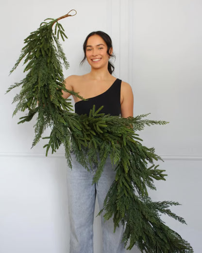 🌲Real Touch Deluxe Norfolk Pine Garland🌿