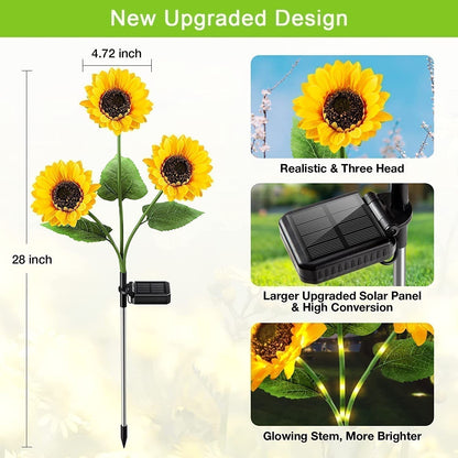 🌻 Solar Sunflower Lights ✅ Waterproof & Auto On/Off | Glowing Garden Decor ✨